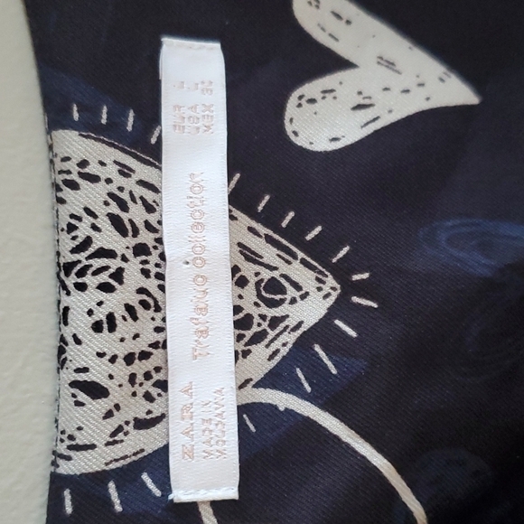 Zara mini hearts button down dress sz L boho - Picture 4 of 10